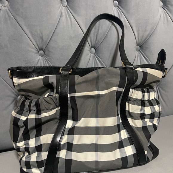 Black and White Burberry Diaper Bag - Picture 1 of 2